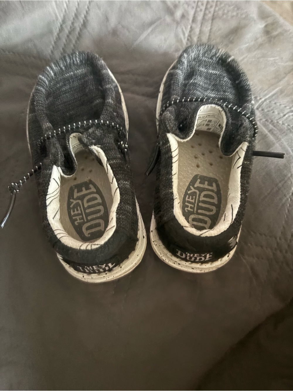 Hey Dude Kids Black Slip-On Knit Sneakers